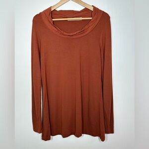 Flax Burnt Orange Long Sleeve Top Small